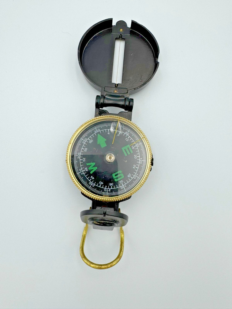 Stansport Engineer Directional Compass Military Style Black Brass Vintage