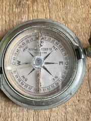 Antique 1910s-20s Keuffel Esser Co Pocket Compass w Leather Strap Hunting Survey