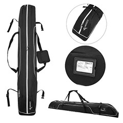 Ski Bag,Single Ski Bags for Air Travel,Ski Bag with 75 inches (190 cm) Black