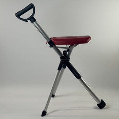STEP2GOLD Ta-Da Chair Series 2, Portable Trekking Hiking Pole in Red 34.2″