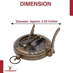 Antique Finish Brass Compass Engraved Working Pocket Compass w/ Leather Case