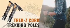 Trek-Z Cork Grip Trekking Poles – Lightweight Folding Hiking Poles, Adjustable