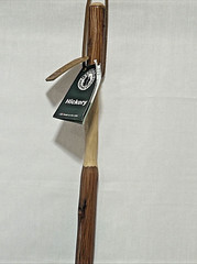 Brazos Twisted Hickory Wood Walking Stick 55 Inch Height brown leather strap