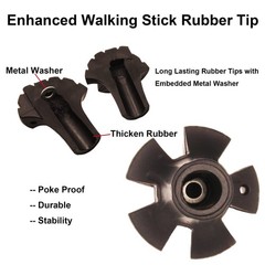 Trekking Poles Tips Set – Feet Rubber Trek Cane Tips Protectors Fit Most Walk…