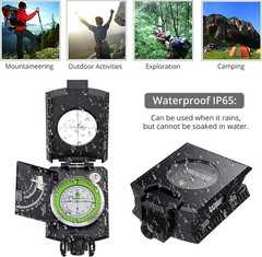 Brújula IP65 para senderismo y supervivencia – Brújula de puntería Lensatic para