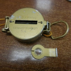 Vintage Lensatic Compass Liquid Filled Clip On–broken