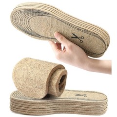 Multisize Wool Felt Insoles Thickened Warm Shock Absorbing Winter Comfort Fit