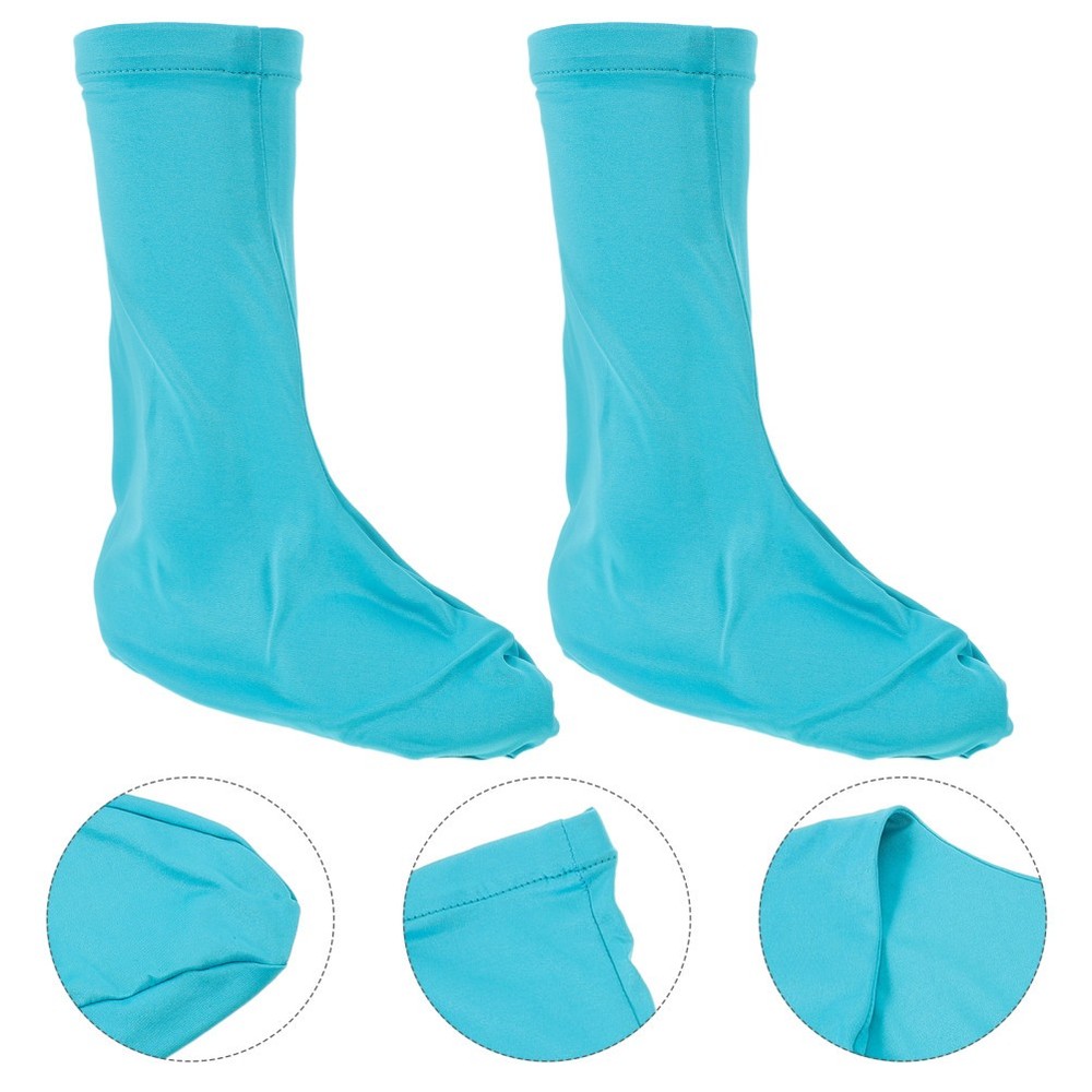 1 Pair Waterproof Blue Elastic Leg Gaiters Sandproof Hiking Shoe Protectors
