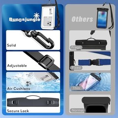 Waterproof Phone Pouch – 2 Pack IP68 Floating Waterproof Regular White & Black