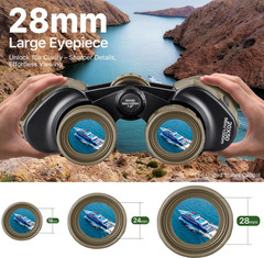 Binoculares 20×50 con adaptador para móvil, alta potencia para aves y viajes