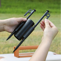 Aluminum Curtain Pole Support Rod for Camping Wind Resistant Double Peg Holes