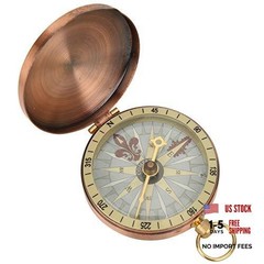 Vintage Pocket Compass, Classic Camping Watch Flip Compass Portable Survival