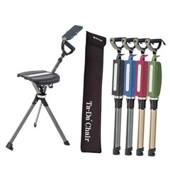 Ta-Da Chair Series 2 PRO, Portable Trekking Hiking Pole, Folding Walking Black