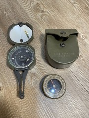 M2 Brunton Pocket Transit Compass & US Army Corps Wrist Compass US Military