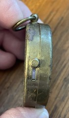 Vintage German Made Hinged Brass Encased Compass Glass Face Needle Lock Switch