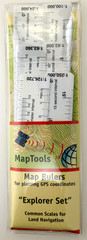 Explorer Set of 26 Map Rulers for Plotting GPS Coordinates