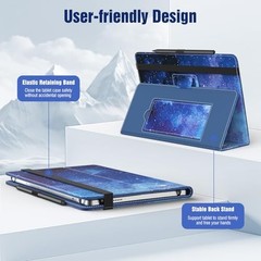 Universal Case for 10.1 Inch Android Tablet with Pen Loop, A-Blue Starry Sky
