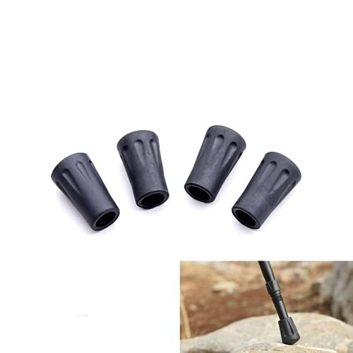 Walking Stick Tips Rubber 4 Pack Trekking Pole Tips Replacement Rubber Feet f…