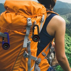 18 Pack Compass with Snap Hook, Mini Compass Keychain, Multifun…
