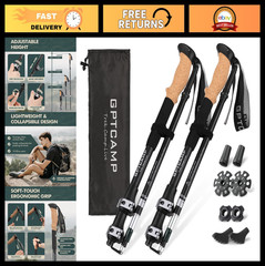 Collapsible Trekking Poles – Lightweight Adjustable Hiking Sticks, 2pc with Foam