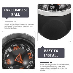 Small Car Dashboard Compass Car Mount Compass Black Compass for Vehicle Boat