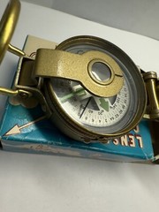 Vintage Luminescent Lensatic Compass Model 14-829 WITH ORGINAL BOX Clean!
