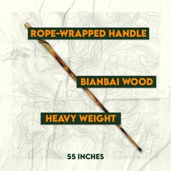 Survivor Series 55″ Hand Carved Wolf Hiking Stick Weatherproof Rope Wrapped