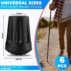 Versatile 6 Pcs Rubber Tips for Hiking and Walking Canes – Ensure Trail Safety