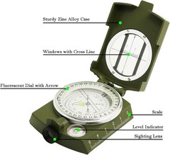 Compass, Hiking Compass for Survival with Lensatic – Water-Resistant Durable …