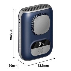 4000mAh outdoor Waist Neck Fan 10500RPM Brushless Motor 14m/s Hanging rope Body