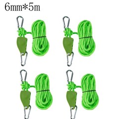 4pcs Outdoor Pulley Adjuster Set with Reflective Rope for Camping and Garden