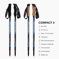 3 Trekking Poles – 5.6 oz Ultralight, Backpacking, Thru Hiking Poles, Adjusta…