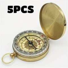 2Packs Portable Compass Brass Keychain Watch Pocket Outdoor Camping Hiking
