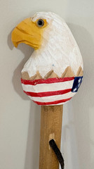 57″ Hand Carved & Painted Bald Eagle Wooden Hiking Staff Stick – Each one unique
