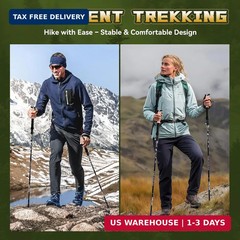Trekking Poles Aviation Grade Aluminum Alloy-Strong Lightweight Collapsible Walk