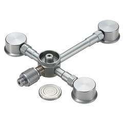 Camping Gas Supply Adapter 3 Canister Inputs 2 Stove Outputs Black Gray