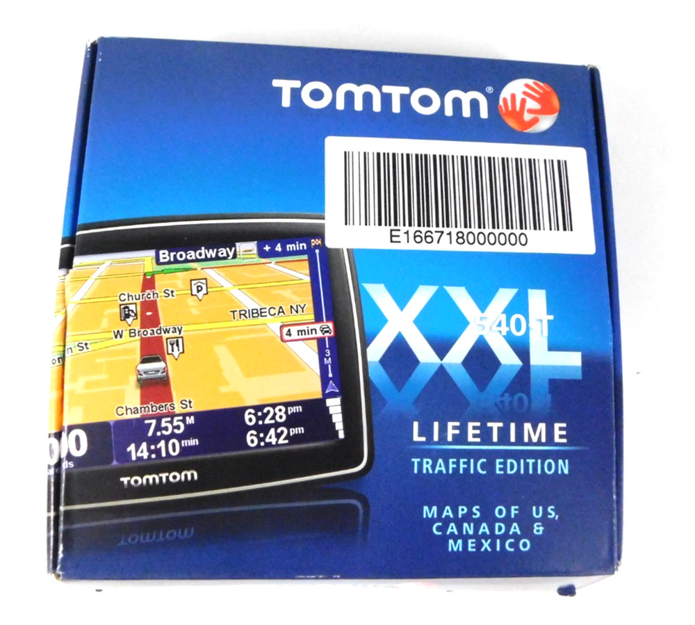 TomTom XXL 540-T Lifetime Maps Traffic Edition US, Canada, Mexico GPS New O-Box