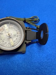 LENSATIC COMPASS W/METAL CASE Japan Military OD Green Map Direction