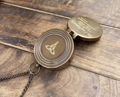 Engraved Brass Compass Gift For Son From Mom Inspirational Leather Case