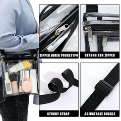 Clear Bag For Stadium Events Clear purse for Women Black