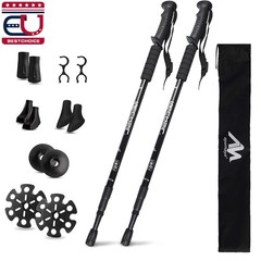 2x Trekking Poles Nordic Hiking Walking Sticks Anti-shock Adjustable Alpenstock