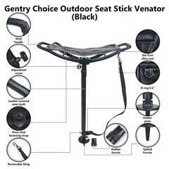 Adjustable Outdoor Shooting Stick Seat Hunting Cane Walking Stick Fishing Stool