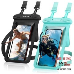 Waterproof Phone Pouch 2 Pack Up to 8.8″, Double Bag | IPX8 Black+Green