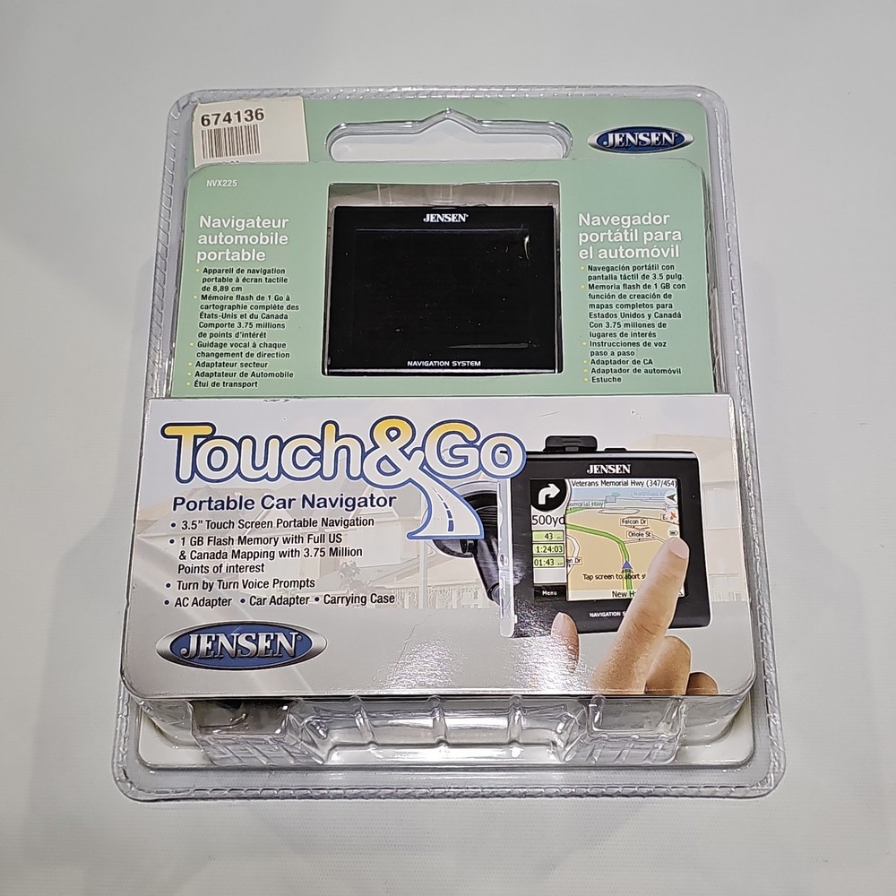 Jensen Touch & Go NVX225 GPS 3.5” Touch US & Canada Maps, Brand New!
