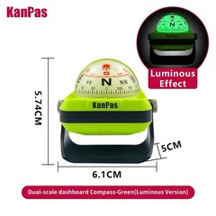 KanPas Dashboard Compass w/ Double Dials, Luminous Capsule & Adjuster