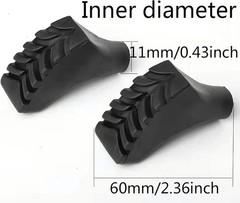 8pcs Assorted Replacement Tips Hiking Stick Walking Trekking standard, black