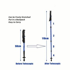 2X Trekking Poles Nordic Walking Sticks Adjustable Anti-shock Hiking Alpenstock