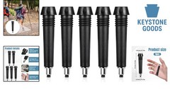 5-Pack Universal Trekking Pole Tips – Durable Metal, Snow & Mud Grip Protecto…