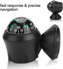 Boat Compass, Black Electronic Adjustable Ball Night Vision Compass for Marine N