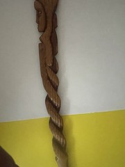 African Hand Carved Walking Stick 38 1/2 Inches Tall
